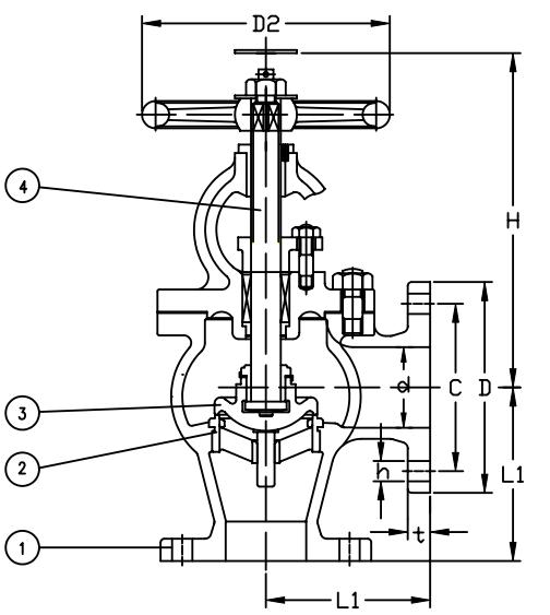 JIS F7314 Marine Cast Steel Angle Globe Valve